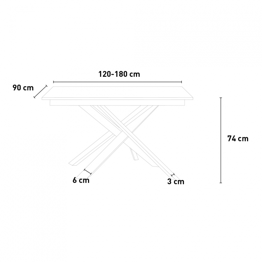 Ganty White Ausziehbarer Esstisch grau 90x120-180cm modern