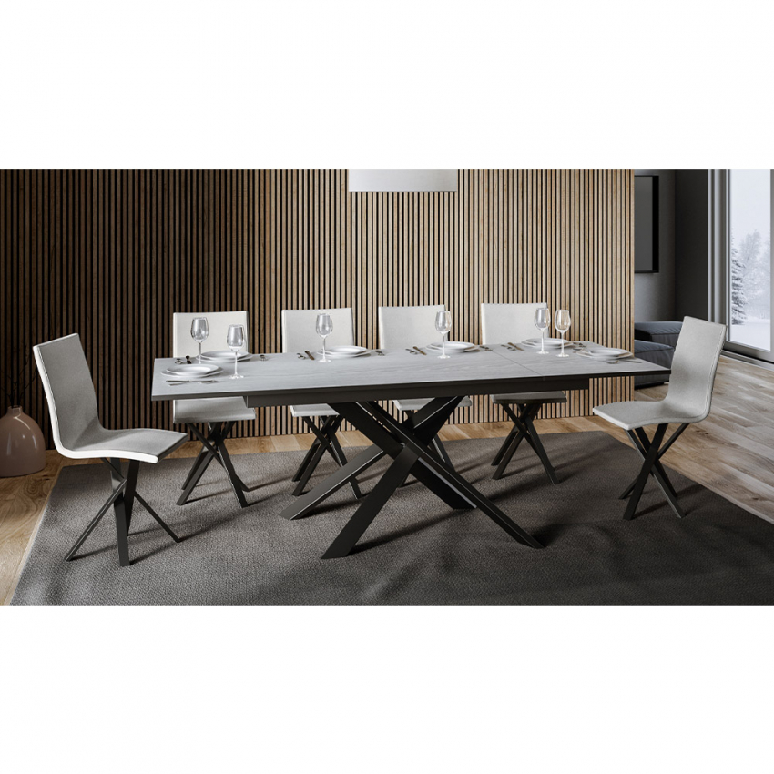 Ganty Long tavolo da pranzo allungabile 90x160-220cm design moderno bianco