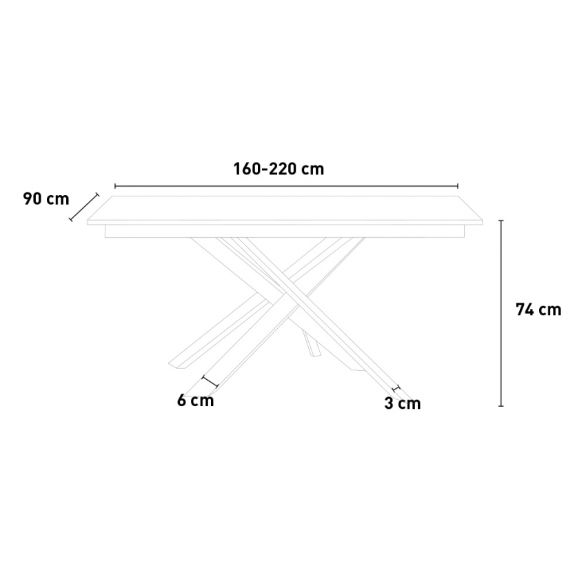 Ganty White Ausziehbarer Esstisch grau 90x120-180cm modern