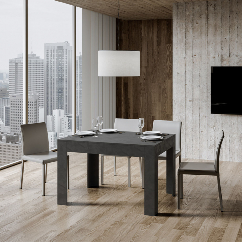 Table à manger extensible moderne 90x120-180cm anthracite Bibi Report Promotion