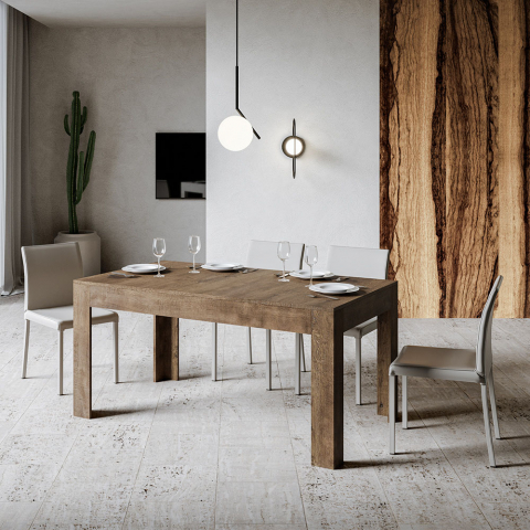 Ausziehbarer Tisch 90x160-220cm Holz Design Esszimmer Bibi Long Wood