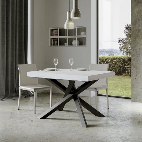 Tavolo da pranzo allungabile 90x130-234cm design moderno bianco Volantis Promozione