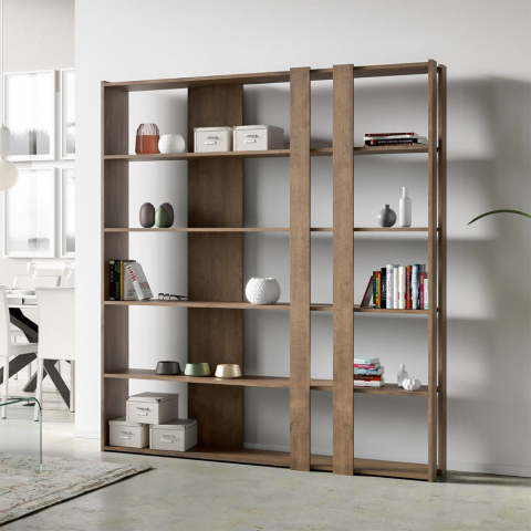 Modernes Holzdesign Wand Bücherregal 6 Regale Home Office Kato C Holz Aktion