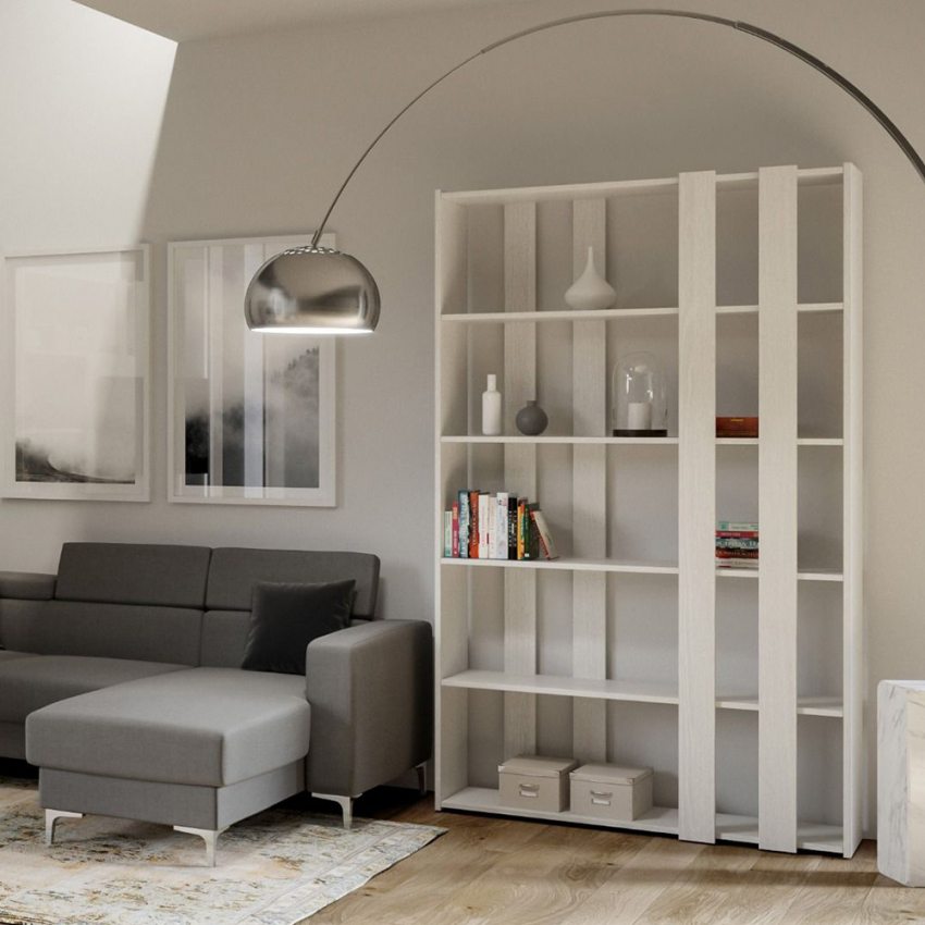 Kato Angolo B Concrete libreria ad angolo grigio design moderno soggiorno