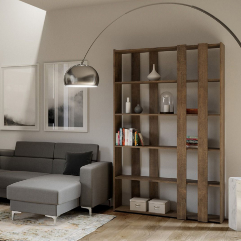 Libreria design a parete soggiorno moderno in legno Kato A Small Wood Promozione