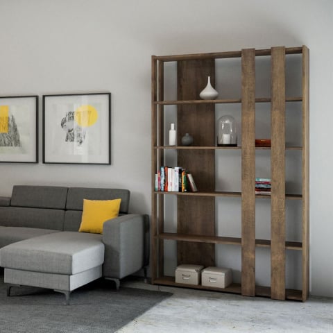 Modernes Bücherregal aus Holz für die Wohnzimmerwand im Büro Kato B Small Wood