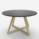 Tavolino basso da caffè salotto stile scandinavo rotondo 80cm Krize Stock