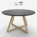 Tavolino basso da caffè salotto stile scandinavo rotondo 80cm Krize Sconti
