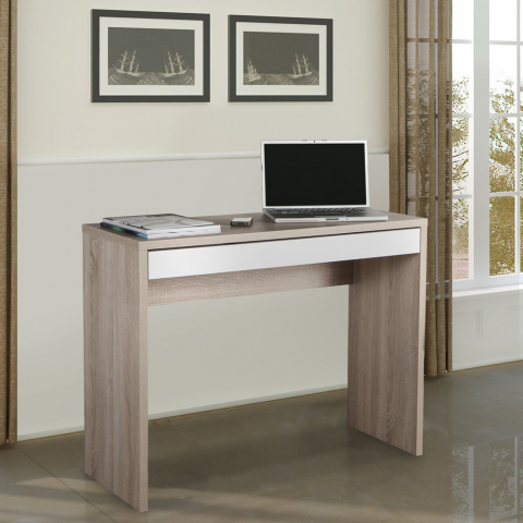 Rechteckiger Schreibtisch mit Schublade Weiß 100x40cm Astra