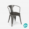 20 sedie design metallo legno industriale stile bar cucina steel wood arm Acquisto