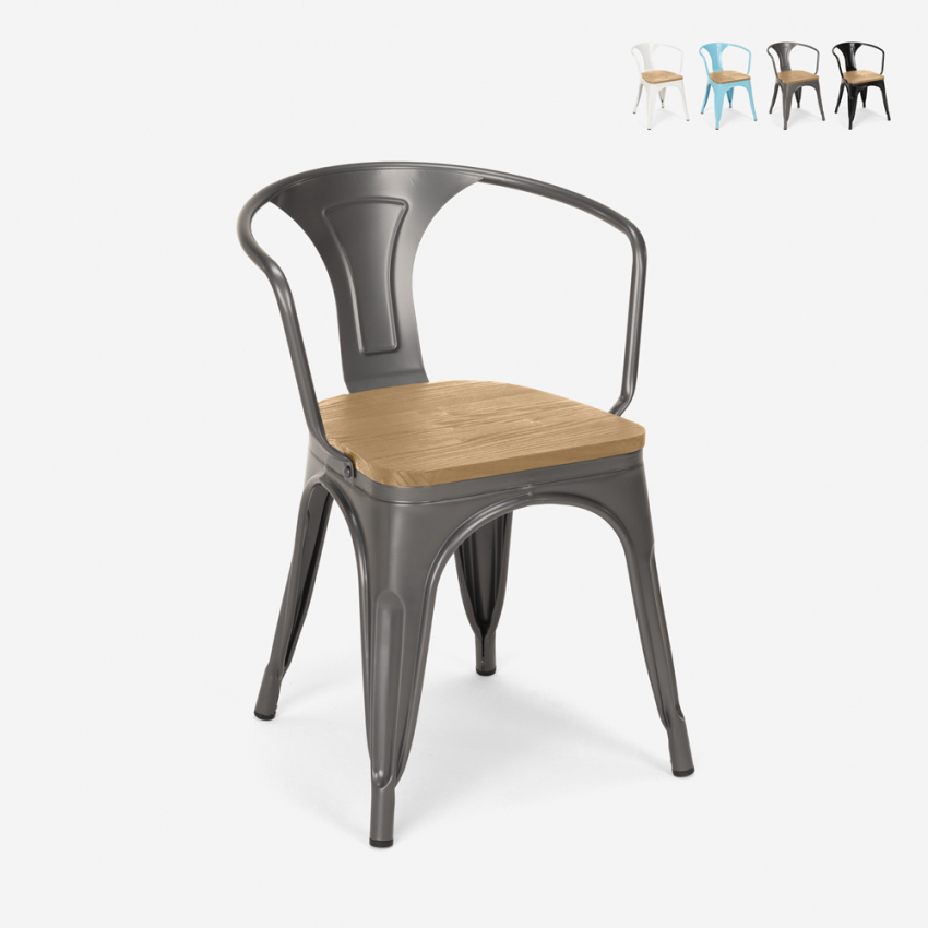 lot de 20 chaises style design industriel bar cuisine steel wood arm light Choix lot de 20 chaises style design industriel bar cuisine steel wood arm light Choix