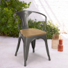 lot de 20 chaises style design industriel bar cuisine steel wood arm light Caractéristiques