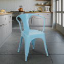 sedie industrial con braccioli acciaio per cucina e bar steel arm 