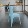 sedie industrial con braccioli acciaio per cucina e bar steel arm 