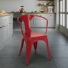 chaise de cuisine et bar industriel de style avec accoudoirs en acier steel arm 