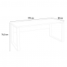 Schreibtisch Breit Hochglanz Weiß für Büro Arbeitszimmer 170x80cm Ghost-Desk Rabatte