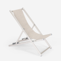 4 Sedie sdraio mare spiaggia in alluminio pieghevole regolabile Riccione Gold 