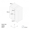 Box lamiera giardino zincata metallo grigio casetta utensili Amalfi 143X89x186cm Misure