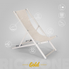 4 Sedie sdraio mare spiaggia in alluminio pieghevole regolabile Riccione Gold 