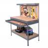 Banco da lavoro tavolo con pannello e cassetto per officina Max 120x60x150cm Caratteristiche