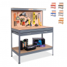 Banco da lavoro tavolo con pannello e cassetto per officina Max 120x60x150cm Stock