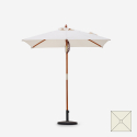 Ombrellone da giardino terrazzo in legno palo centrale 200x150cm Ormond Offerta