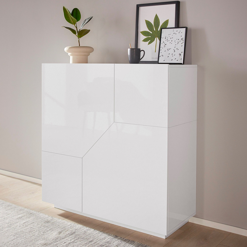 Moderne Sideboard Weiß 100x43cm Wohnzimmer Küche 2 Türen Klain Aktion Moderne Sideboard Weiß 100x43cm Wohnzimmer Küche 2 Türen Klain Aktion