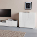 Moderne Sideboard Weiß 100x43cm Wohnzimmer Küche 2 Türen Klain Katalog