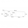 Meuble TV mural de salon moderne 220x43cm blanc brillant Fergus Prix