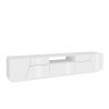 Meuble TV mural de salon moderne 220x43cm blanc brillant Fergus Offre