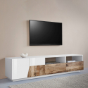 TV-Bank 200x43cm Wand Wohnzimmer weiß modern Holz Hatt Wood Eigenschaften
