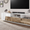 TV-Bank 200x43cm Wand Wohnzimmer weiß modern Holz Hatt Wood Maße