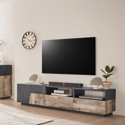 Wohnzimmer TV-Schrank 200x43cm modernes Design Hatt Report