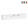 Mobile porta TV moderno 260x43cm parete soggiorno bianco lucido More Vendita