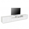 Moderne TV-Bank 260x43cm Wohnzimmer Wand Schrank weiß glänzend More Rabatte
