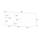 Sideboard Wohnzimmer 220x40 cm 4 Türen 3 Schubladen Küche Mavis Wood Modell