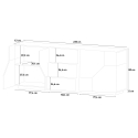 Sideboard Wohnzimmerschrank 220x40cm 4 Türen 3 Schubladen Küche Mavis Wood Auswahl