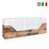 Sideboard Wohnzimmer 220x40 cm 4 Türen 3 Schubladen Küche Mavis Wood Verkauf