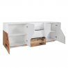 Sideboard Wohnzimmerschrank 220x40cm 4 Türen 3 Schubladen Küche Mavis Wood Sales