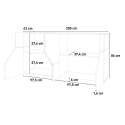 Modernes Sideboard 200x43cm Wohnzimmerschrank 4 Fächer Küche Hariett Bericht Auswahl