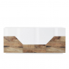 Weißes Holz-Sideboard 4 Fächer 200x43cm Wohnzimmermöbel Küche Hariett Wood Sales