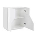 Sideboard Adara 80x43cm Weiß mit 2 Fächern für Wohnzimmer, Schlafzimmer, Küche Rabatte