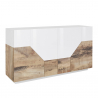 Sideboard Wohnzimmerschrank 160x43cm 4 Fächer Küche weiß Sein Holz Angebot