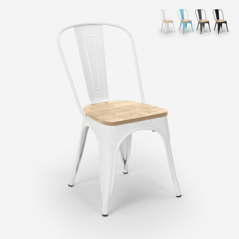 Chaise cuisine industrielle design style tolix Steel Wood Top Light Promotion