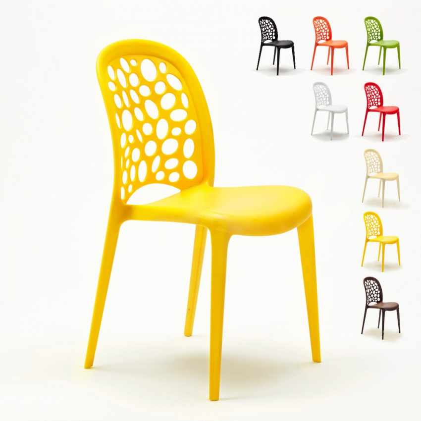 Chaise de cuisine salle à manger et bar empilable Design WEDDING Holes Messina Chaise de cuisine salle à manger et bar empilable Design WEDDING Holes Messina