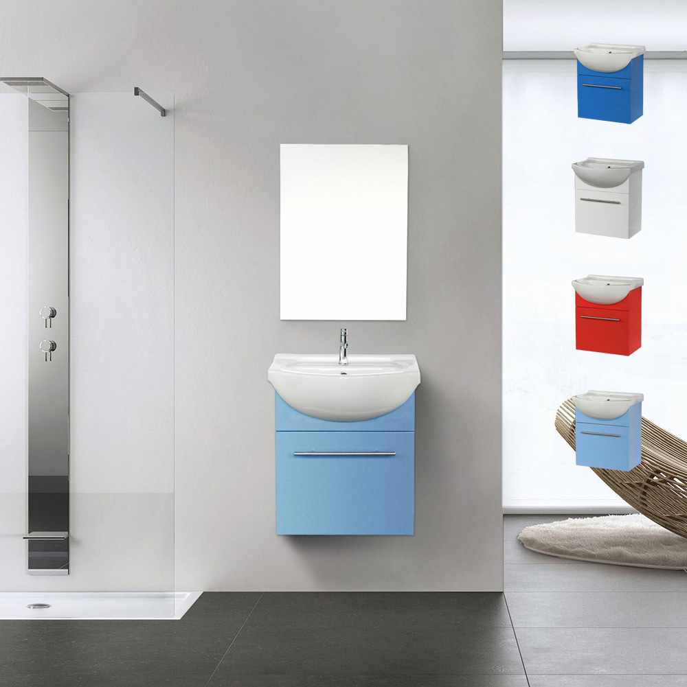 Lavabo Bagno Sospeso Piccolo Con Mobile.Mobile Bagno Sospeso Lavabo In Ceramica Specchio Design Andromeda