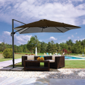 Parasol de jardin déporté en aluminium réglable 3x3 Paradise Brown Vente