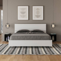 Doppelbett mit Stauraum 160x190cm Kopfteil Design weiß Demas Sales