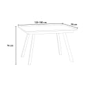 Ausziehbarer Esstisch aus Holz Küche 90x120-180cm Design Mirhi Noix Rabatte
