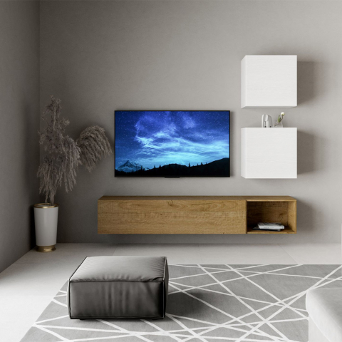 Moderner wandhängender Wohnzimmer-TV-Ständer 4 Hängeelemente A115 Aktion
